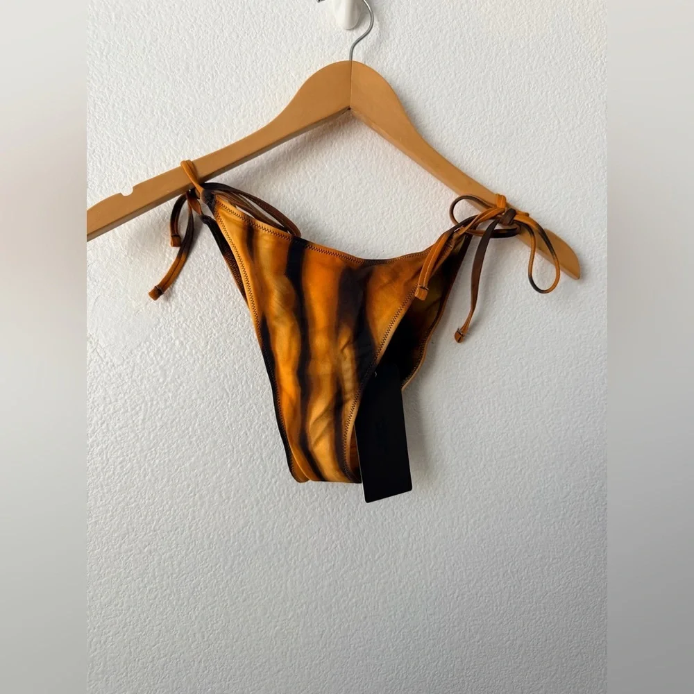 Roberto Cavalli x SKIMS Tiger Print Tie Side Bikini Bottom Size S NWT